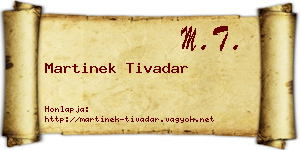 Martinek Tivadar névjegykártya